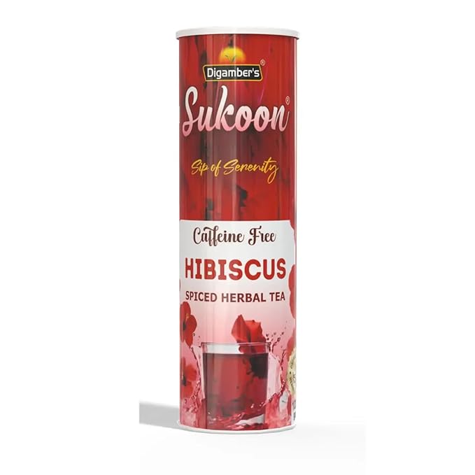 Sukoon Hibiscus Masala Herbal Tea | 100g | Vitamin C Rich, Antioxidant Blend for Glowing Skin