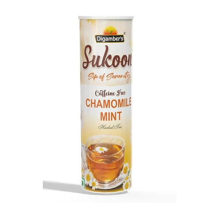 Sukoon Chamomile Mint Herbal Tea | Caffeine-Free, Soothing & Refreshing Blend | Promotes Relaxation, Aids Digestion & Sleep | Enjoy a Natural Herbal Infusion for a Calming Experience Anytime!