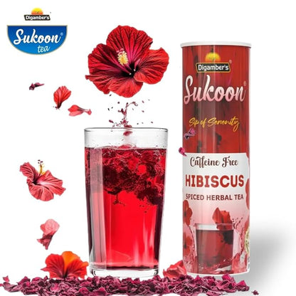 Sukoon Hibiscus Masala Herbal Tea | 100g | Vitamin C Rich, Antioxidant Blend for Glowing Skin